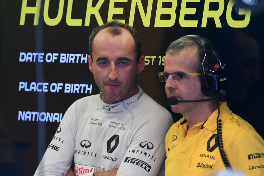 Robert Kubica in the Renault garage