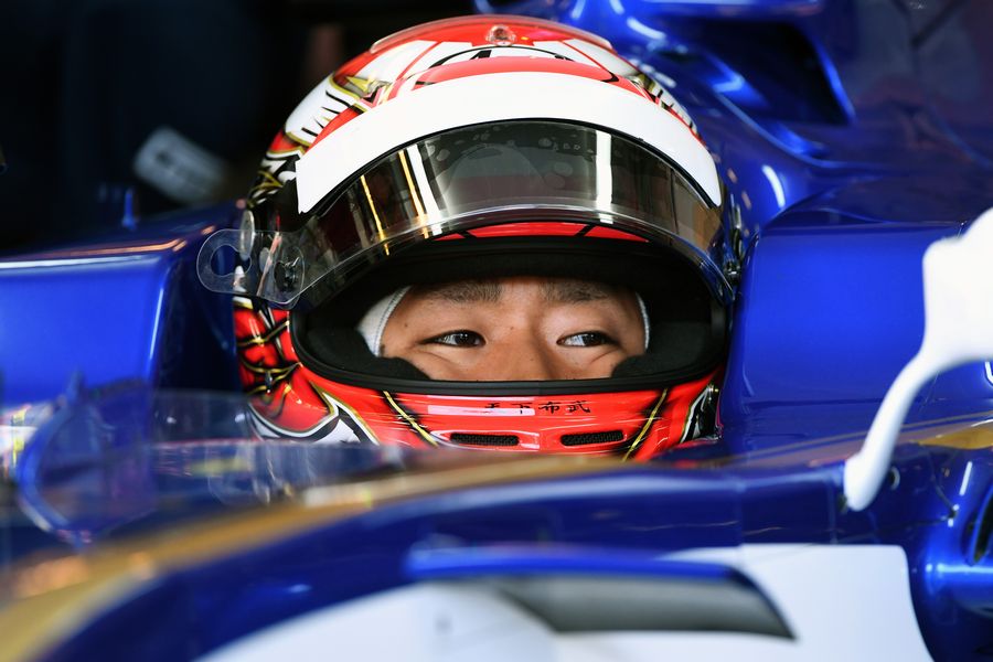 Nobuharu Matsushita sits in the Sauber cockpit