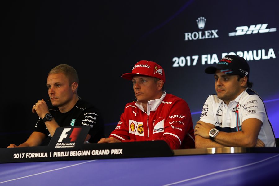 Valtteri Bottas, Kimi Raikkonen and Felipe Massa in the Press Conference