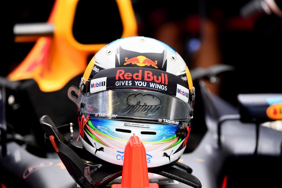 The helmet of Daniel Ricciardo