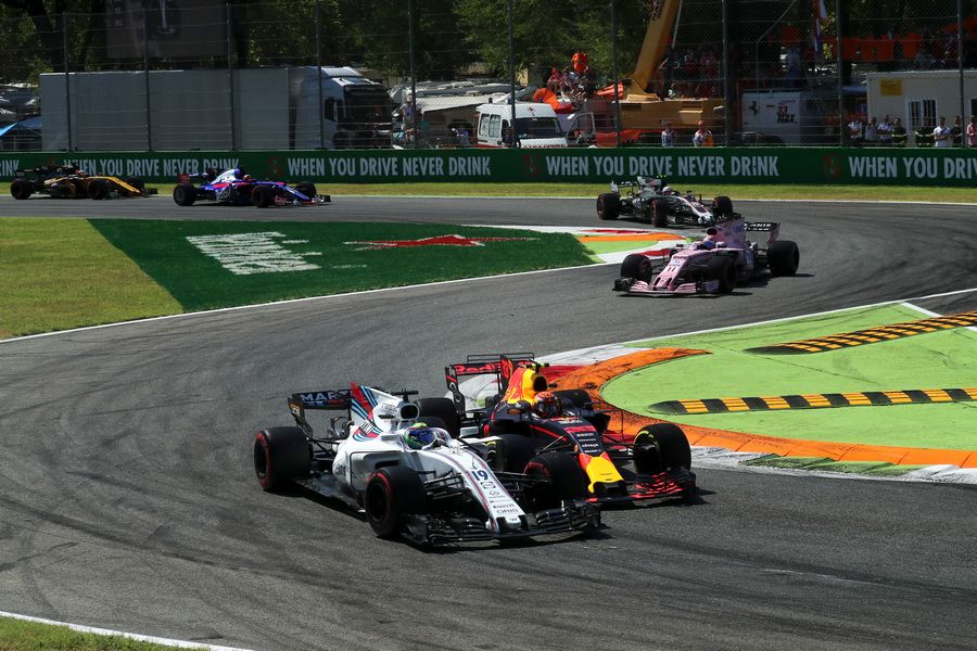 Max Verstappen battles with Felipe Massa