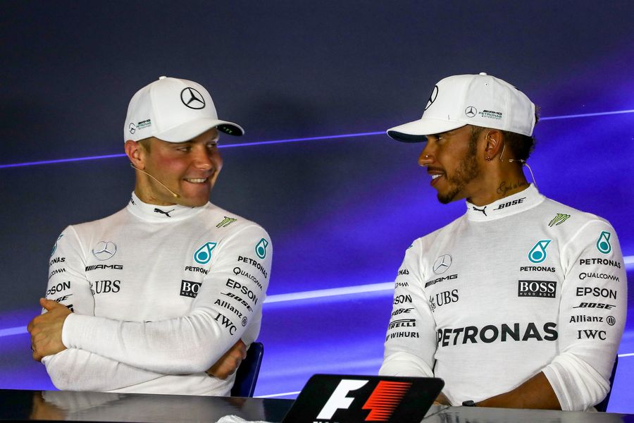 Lewis Hamilton and Valtteri Bottas in the Press Conference