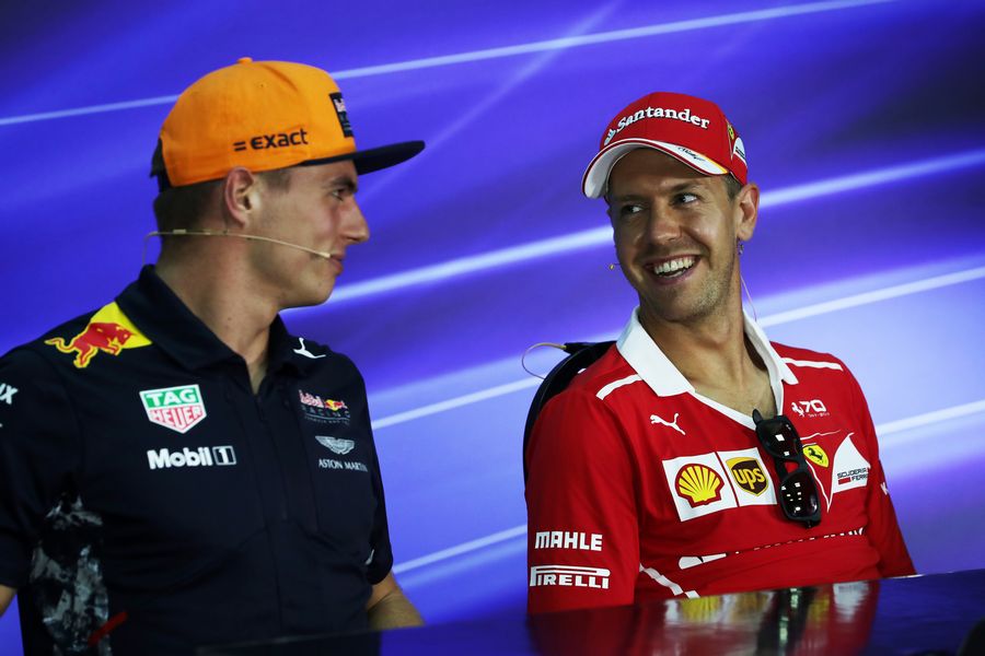 Max Verstappen and Sebastian Vettel in the Press Conference