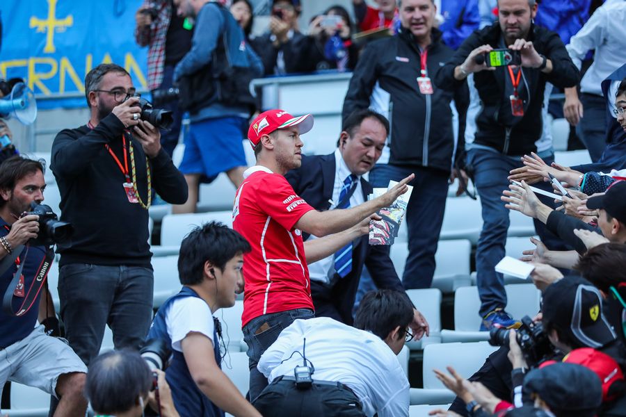 Sebastian Vettel and fans