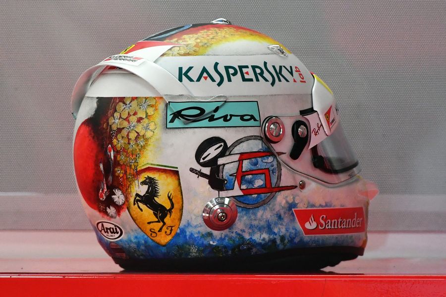 The helmet of Sebastian Vettel