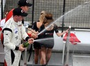 Dean Stoneman sprays the champagne after his win at Zolder