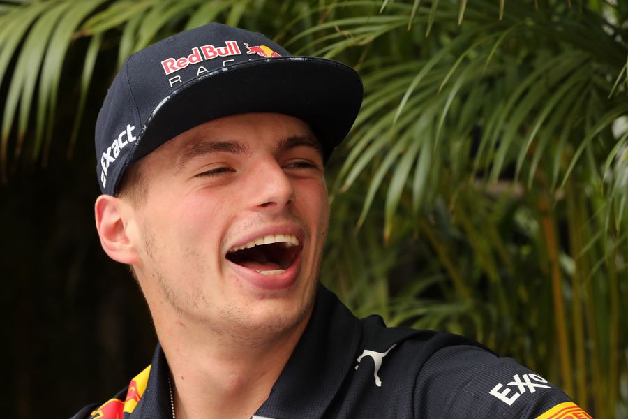 Max Verstappen looks relaxed in the paddock