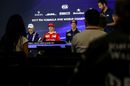 Esteban Ocon, Kimi Raikkonen and Brendon Hartley in the Press Conference