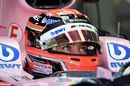 George Russell in the cockpit of Force India VJM10
