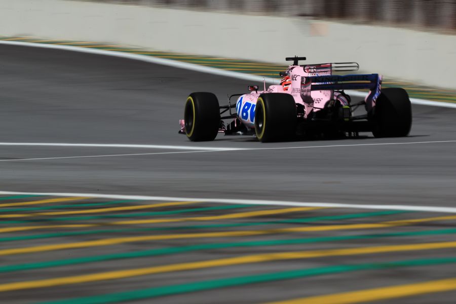 George Russell on track in the Force India