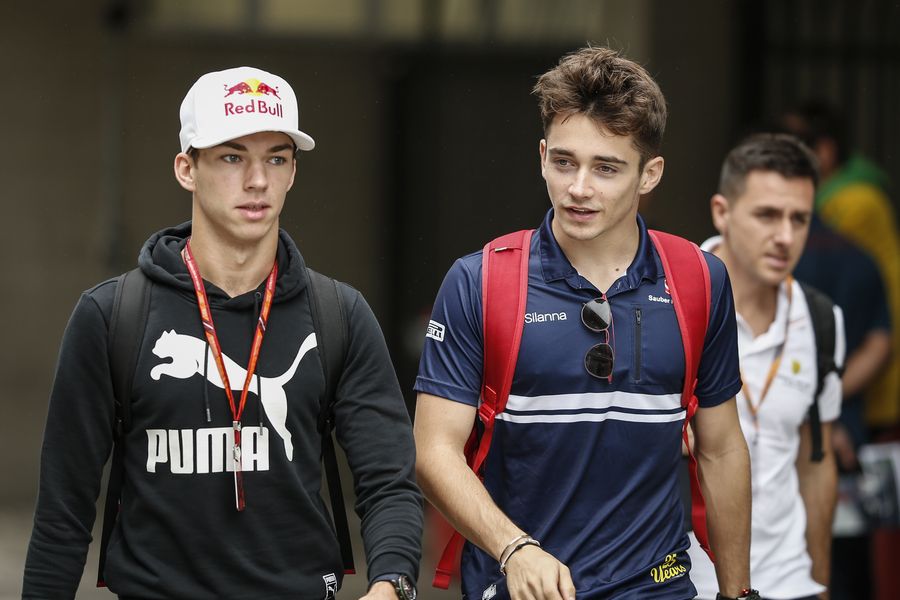 Pierre Gasly and Charles Leclerc