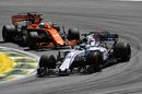 Felipe Massa and Fernando Alonso battle for position