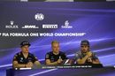 Max Verstappen, Valtteri Bottas and Fernando Alonso in the Press Conference