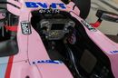 The cockpit and steering wheel detail of Force India VJM10
