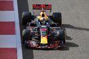 Daniel Ricciardo on track in the Red Bull with aero sensors