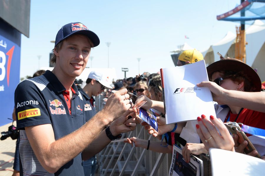 Brendon Hartley signs autographs for the fans