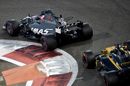 Romain Grosjean and Nico Hulkenberg battle for position