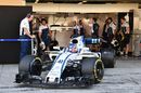 Sergey Sirotkin pulls out of the Williams garage