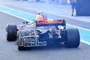 Max Verstappen leaves the pit lane decked out with aero sensors