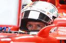 Sebastian Vettel in the cockpit of Ferrari SF70-H