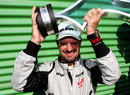 Rubens Barrichello savours victory in the European Grand Prix