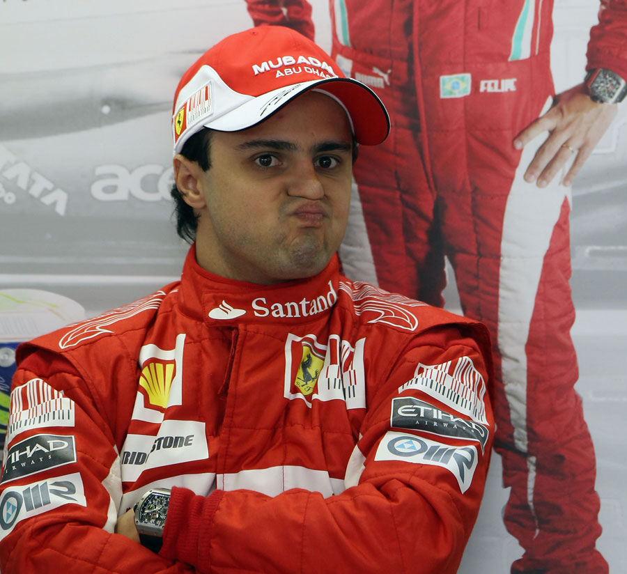 Felipe Massa at the back of his garage