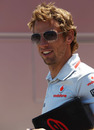 Jenson Button in the paddock
