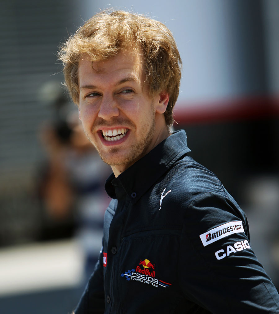A relaxed Sebastian Vettel in the Valencia paddock
