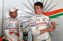 Force India drivers Tonio Liuzzi and Paul di Resta during the first practice session