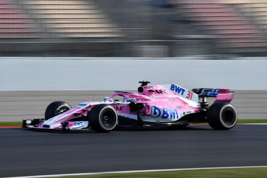 Esteban Ocon on track in the Force India