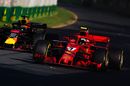 Kimi Raikkonen and Daniel Ricciardo battle