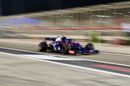Pierre Gasly powers down the pit lane in the Toro Rosso