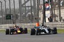 Lewis Hamilton and Daniel Ricciardo battle
