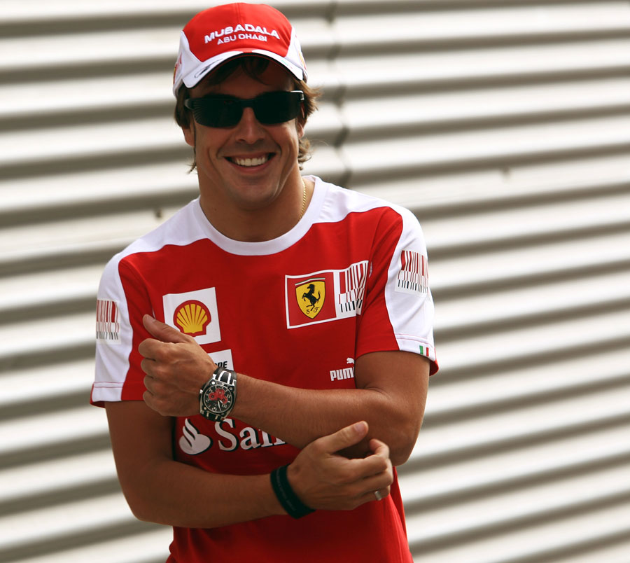 Fernando Alonso enjoying himself at his home circuit