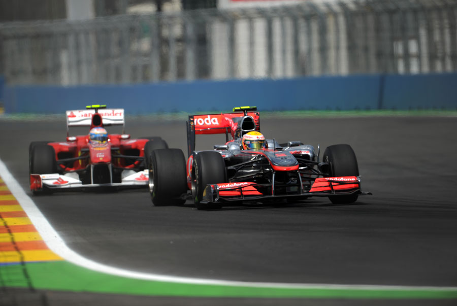 Lewis Hamilton leads Fernando Alonso