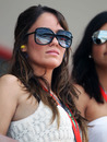 A pretty girl watches qualifying in Valencia