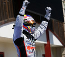 Pastor Maldonado celebrates his victory