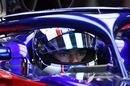 Pierre Gasly looks on from the Toro Rosso cockpit