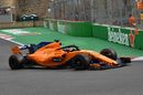 Fernando Alonso with puncture on lap one