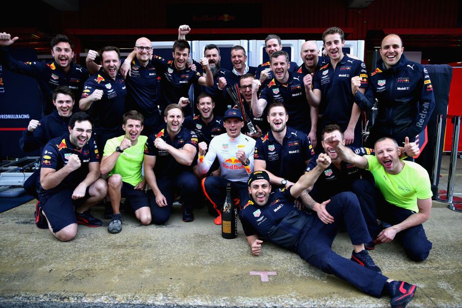 Max Verstappen at the team celebratrations