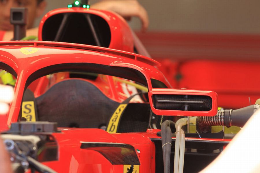 Ferrari new wing mirrors after the FIA banned the previous