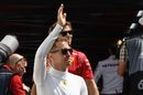 Sebastian Vettel waves to fans