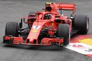 Kimi Raikkonen on track in the Ferrari