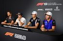 Romain Grosjean, Fernando Alonso, Esteban Ocon and Pierre Gasly in the Press Conference