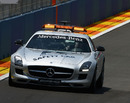 The safety car heads out on track after Mark Webber's accident