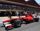 Felipe Massa heads down the pit lane