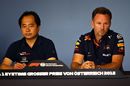 Toyoharu Tanabe and Christian Horner in the Press Conference