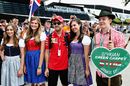 Sebastian Vettel poses for a photo with the Formula Unas