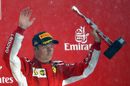 Kimi Raikkonen celebrate on the podium