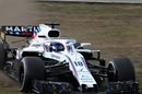 Lance Stroll runs wide in the Williams